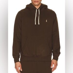 Ralph Lauren Polo Long Sleeve Rl Fleece Pullover Hoodie Sweatshirt Nutmeg Brown